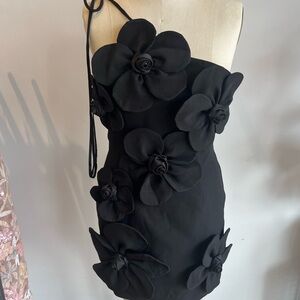 Elegant Black Floral Dress